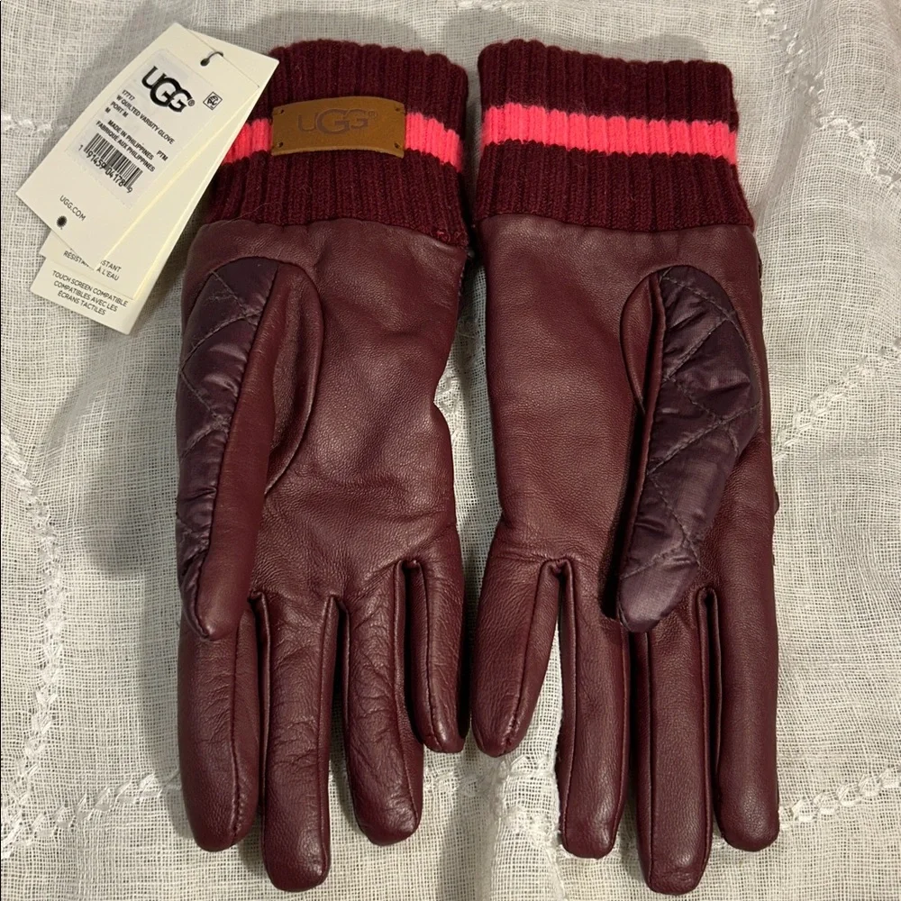 NWT UGG leather wool gloves